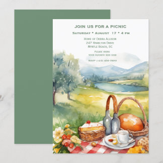 Scenic Lakeside Picnic  Invitation