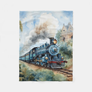 Scenic Landscape a Victorian Train Fleece Blanket