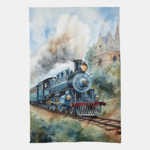 Scenic Landscape a Victorian Train Kitchen Towel