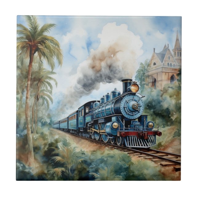 Scenic Landscape a Victorian Train Tile (Front)