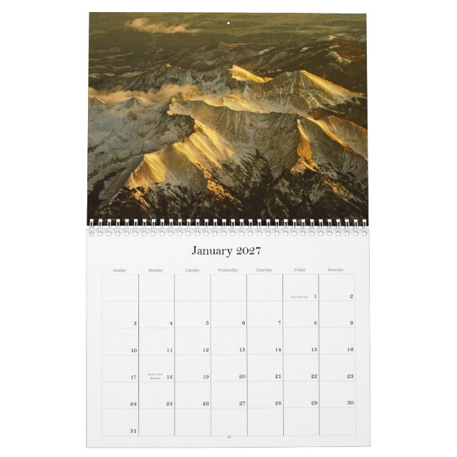 Scenic Landscape Calendar (Jan 2027)