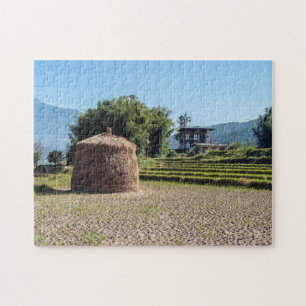 Scenic landscape in rural Bhutan, Himalaya, Asia Jigsaw Puzzle