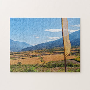 Scenic landscape in rural Bhutan, Himalaya, Asia Jigsaw Puzzle