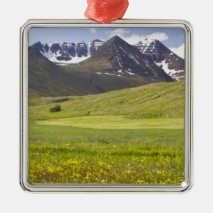 Scenic landscape of Svarfadardalur valley Metal Ornament