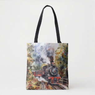 Scenic Landscape with Train Tote Bag