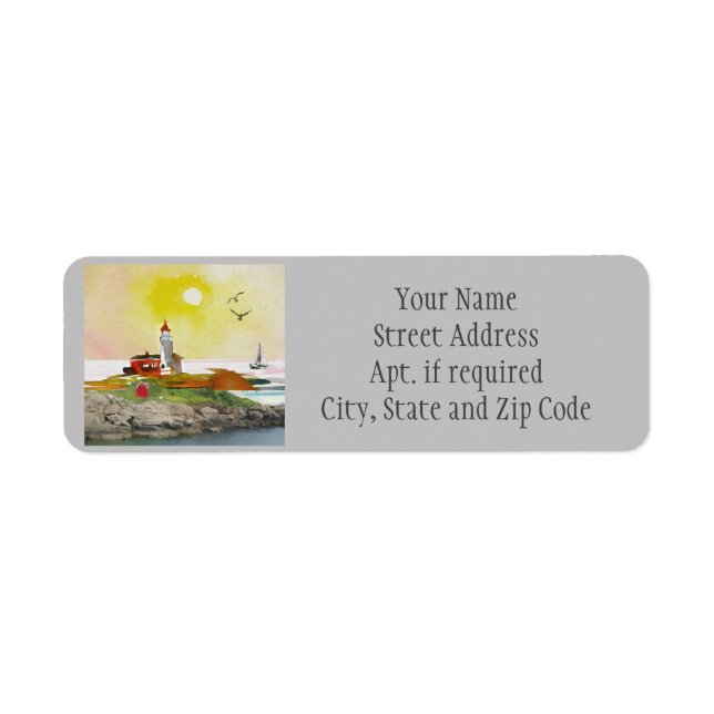Scenic Lighthouse Water RocksReturn Address (Front)