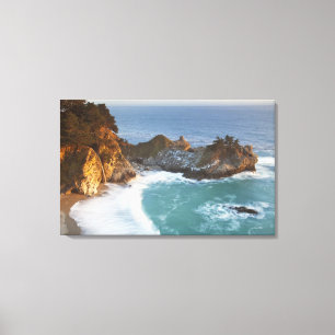 Scenic McWay Falls tumbles into the beach and Canvas Print
