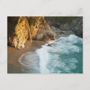 Scenic McWay Falls tumbles into the beach and Postcard