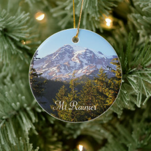 Scenic Mount Rainier Photo Ceramic Ornament