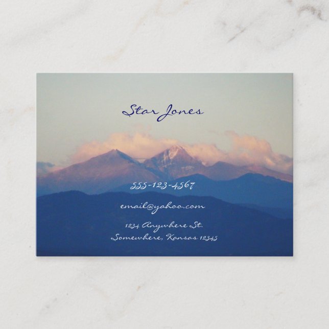 SCENIC MOUNTAIN BUSINESS CARD (Front)
