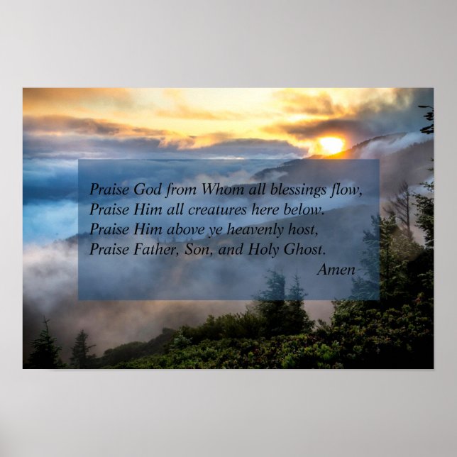 Scenic Mountain Christian Doxology Poster (Front)