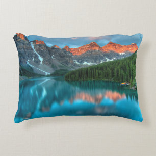 Scenic Mountain & Lake Landscape Photograph Accent Pillow