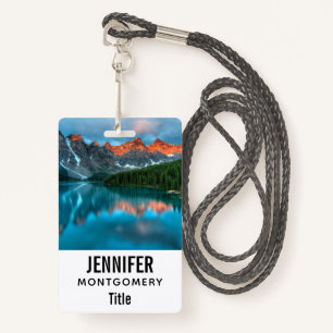 Scenic Mountain & Lake Landscape Photograph Badge