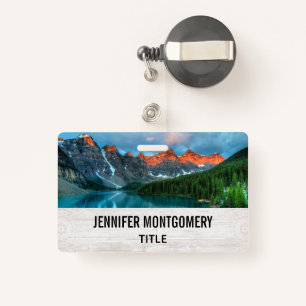 Scenic Mountain & Lake Landscape Photograph Badge