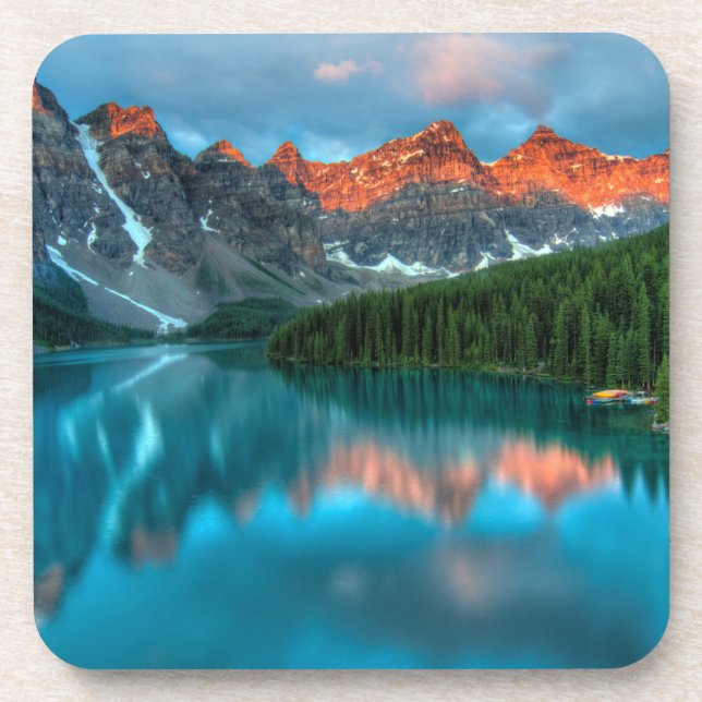 Scenic Mountain & Lake Landscape Photograph Coaster (Front)