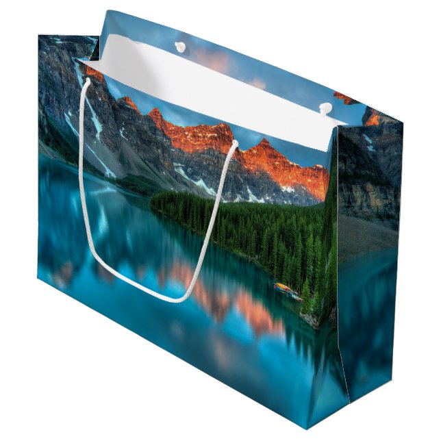 Scenic Mountain & Lake Landscape Photograph Large Gift Bag (Front Angled)