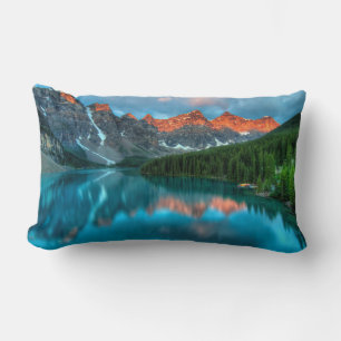 Scenic Mountain & Lake Landscape Photograph Lumbar Pillow
