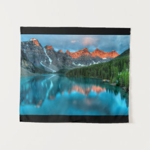 Scenic Mountain & Lake Landscape Photograph Tapestry