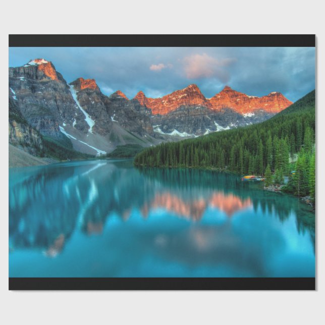 Scenic Mountain & Lake Landscape Photograph Wrapping Paper (Flat)