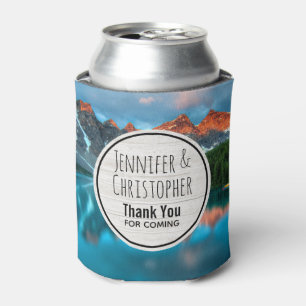 Scenic Mountain & Lake Photograph Wedding Can Cooler