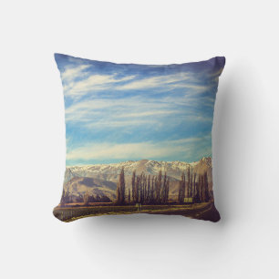 Scenic Mountain Landscape in The Andes Throw Pillow