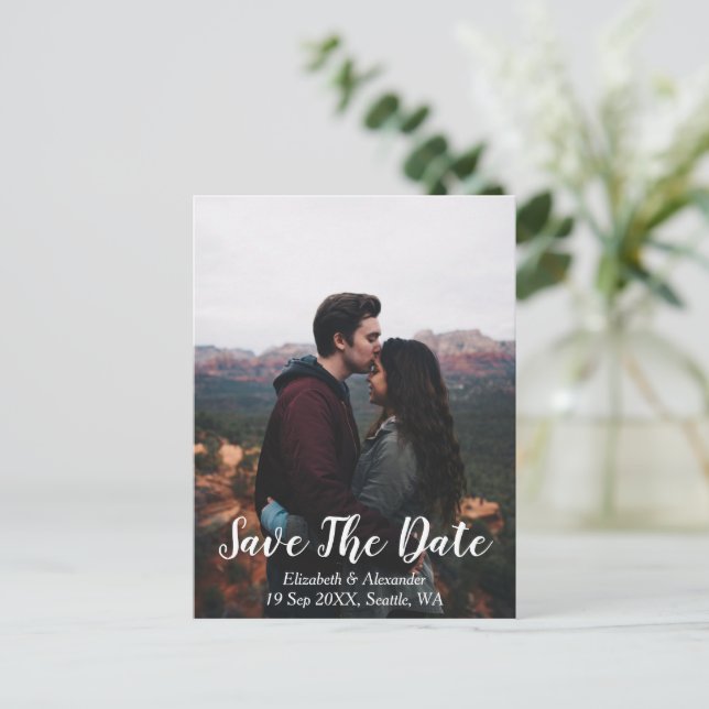 Scenic Mountain Save The Date Postcard (Standing Front)