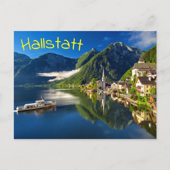 Scenic Mountain Village Lake Landscape Postcard (Front)