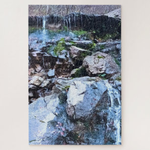 Scenic Mountain Waterfall - Wild Nature Romania Jigsaw Puzzle