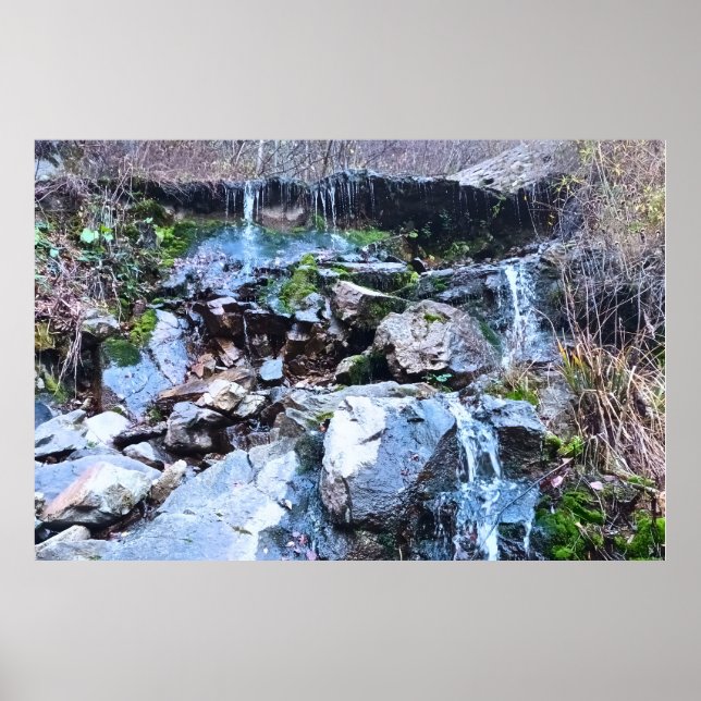 Scenic Mountain Waterfall - Wild Nature Romania Poster (Front)