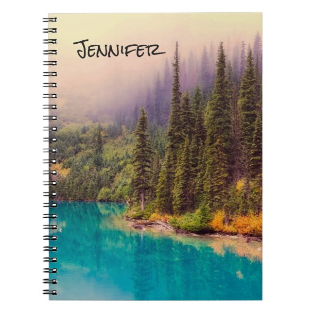 Scenic Northern Landscape Rustic Personalized Notebook (Front)