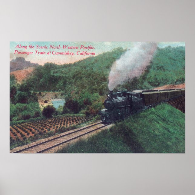 Scenic Northwestern Pacific Train Route Poster (Front)