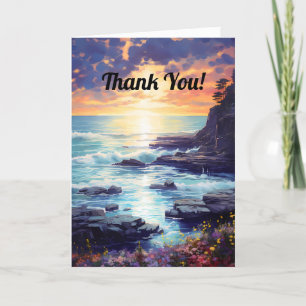 Scenic Ocean cliffs, Seascape Thank You Card