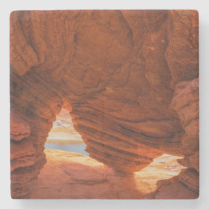 Scenic of eroded sandstone cave stone coaster