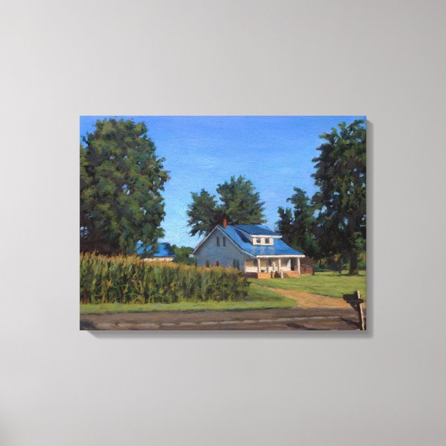 Scenic Old Farm House on Missouri Farm Canvas Print (Front)