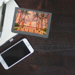 Scenic Palm Beach Pink Skies  Trifold Wallet<br><div class="desc">Palm trees and pink skies are part of the iconic scenery of Palm Beach,  FL as shown in this colourful photographic image with neon letters overlay</div>