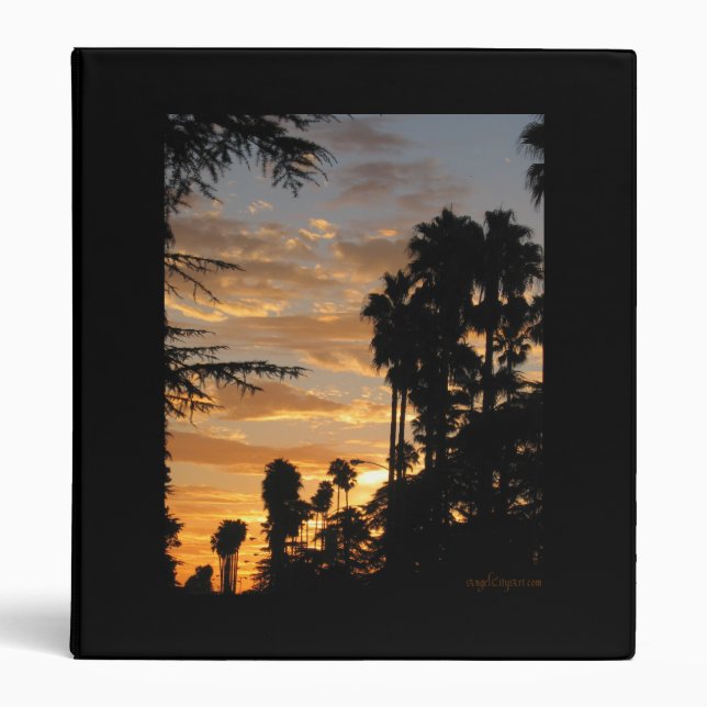 Scenic Palm Tree Sunset Photography Binder (Front)