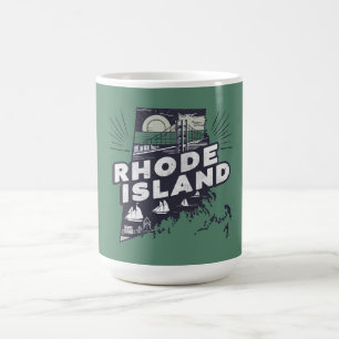Scenic Rhode Island Retro Silhouette Coffee Mug