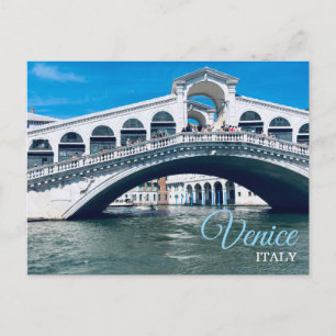 Scenic Rialto Bridge Venice Italy Travel Postcard