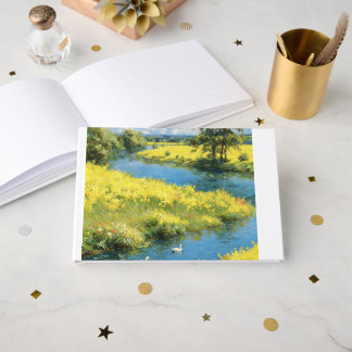 Scenic River & Duck Hardcover Notebook | Nature Ar Guest Book