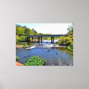 Scenic Riverside Bridge Canvas Print