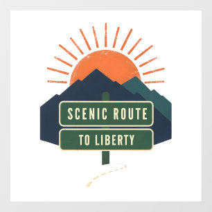 Scenic Route To Liberty Window Cling