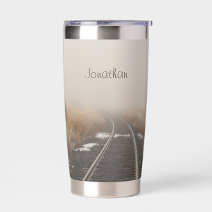 Scenic Rural Railroad Tracks Personalized  Insulated Tumbler
