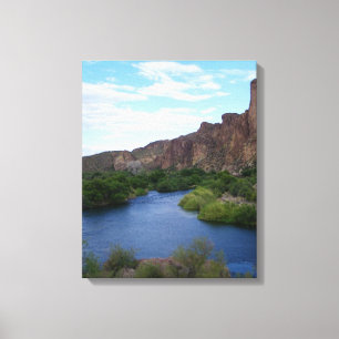 Scenic Saguaro lake canvas Print