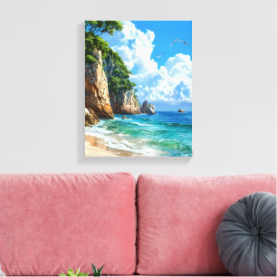Scenic Seaside Landscape Canvas Print