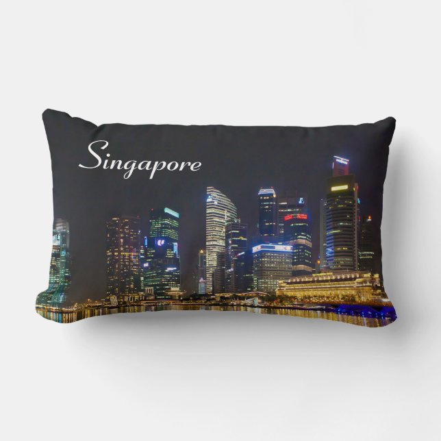 Scenic Singapore Skyline Lumbar Pillow (Front)