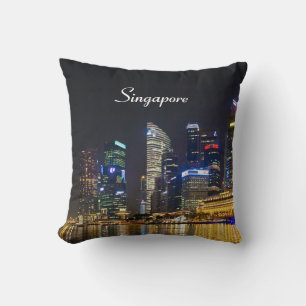 Scenic Singapore Skyline Throw Pillow