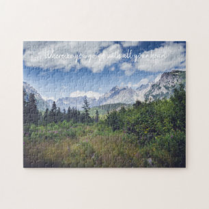 Scenic summer mountain landscape with a meadow  jigsaw puzzle