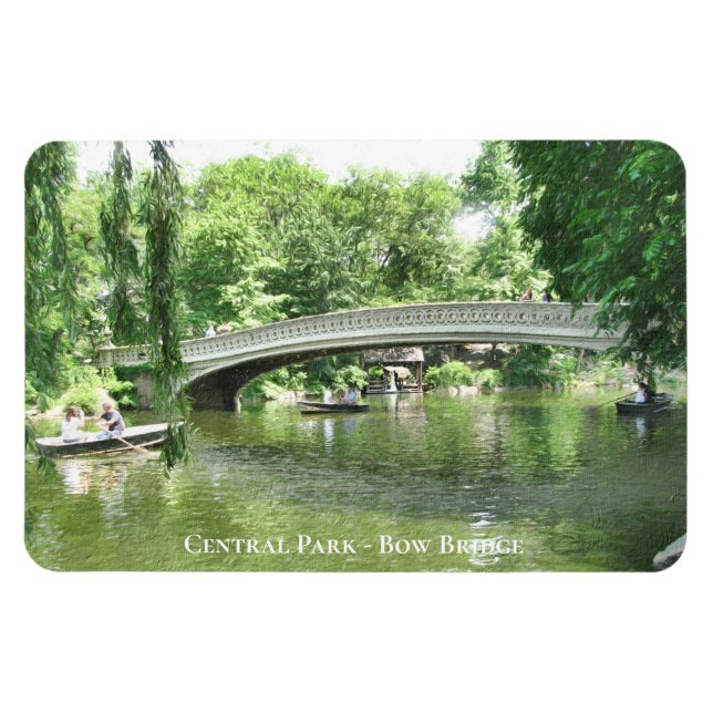 Scenic Summertime NYC Bow Bridge Central Park Magnet (Horizontal)