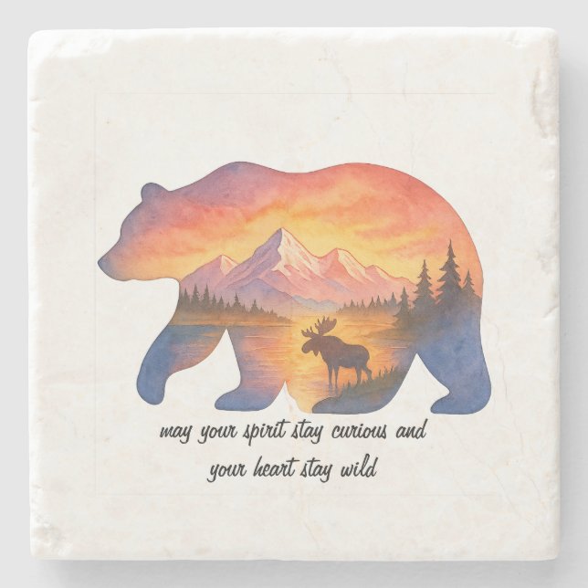 Scenic Sunset Bear Coaster (Front)