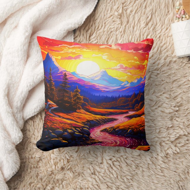 Scenic Throw Pillow (Blanket)